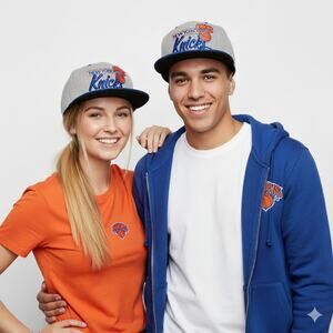 🆕 NBA Mitchell & Ness City Bar Script Snapback Cap - New York Knicks Throwback